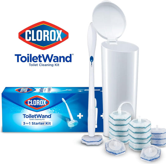 Clorox Toilet Cleaning System - ToiletWand, Storage Caddy and 16 Heads (Package May Vary)