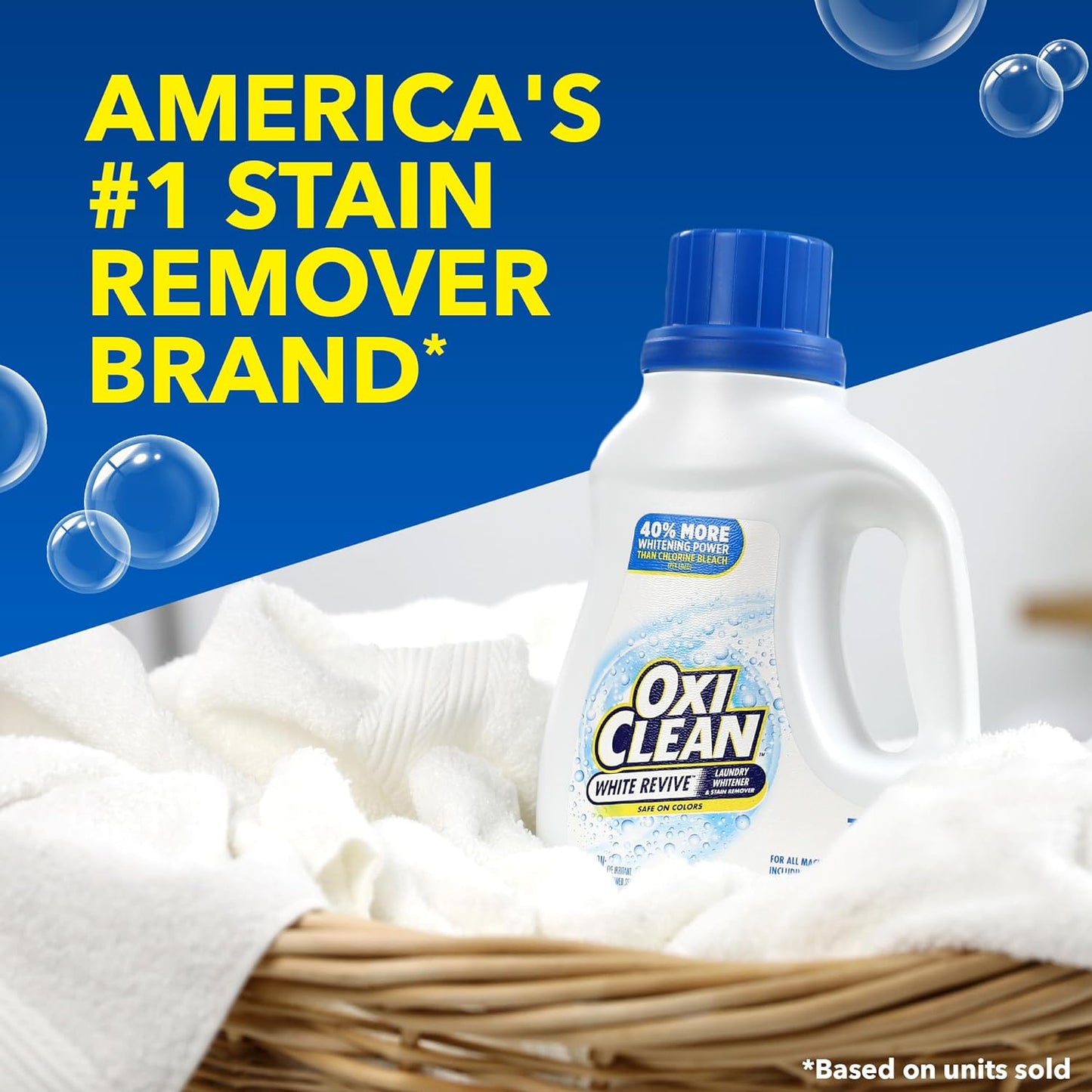 OxiClean White Revive Laundry Whitener and Stain Remover Liquid, 50 fl oz