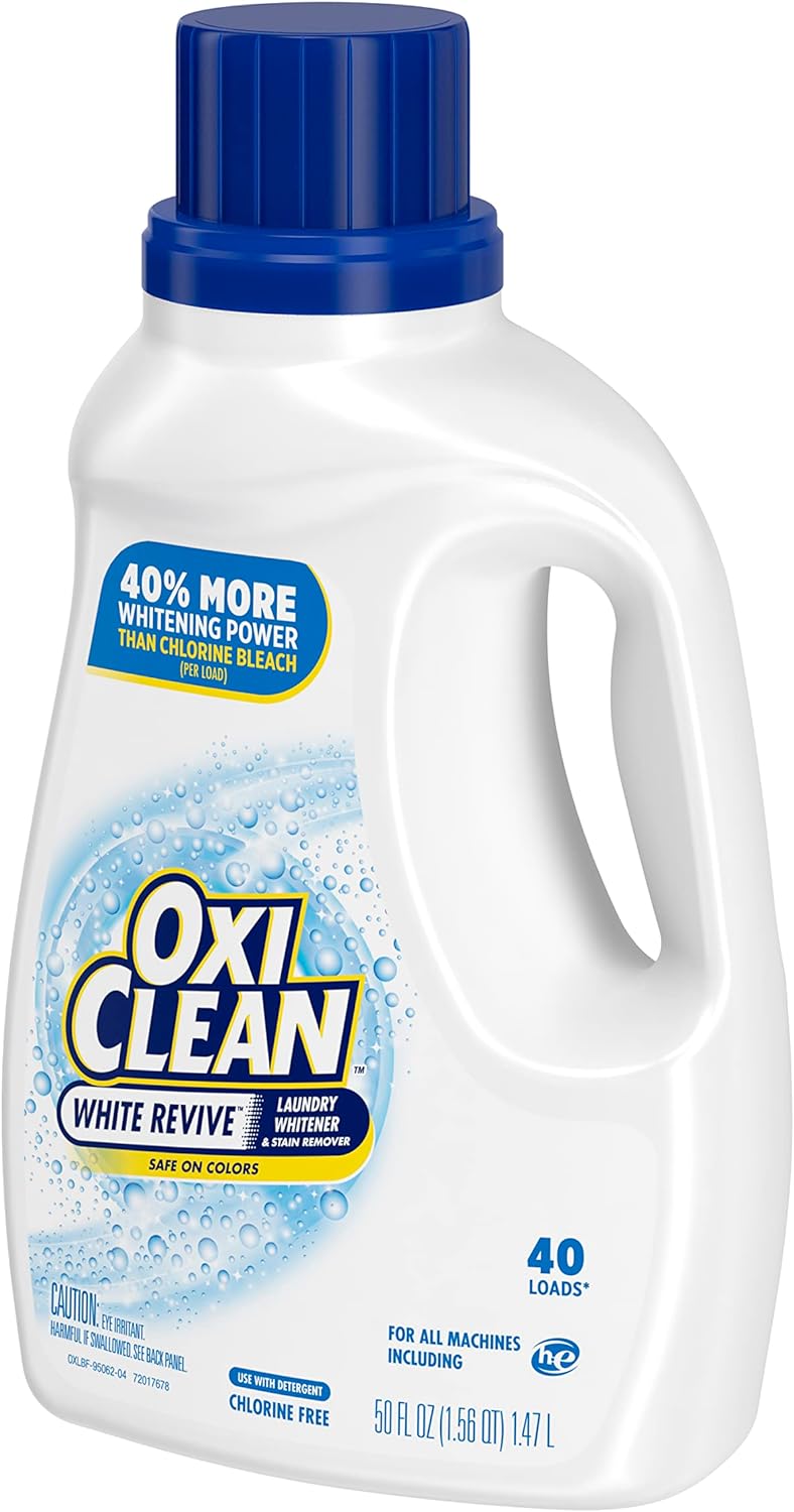 OxiClean White Revive Laundry Whitener and Stain Remover Liquid, 50 fl oz