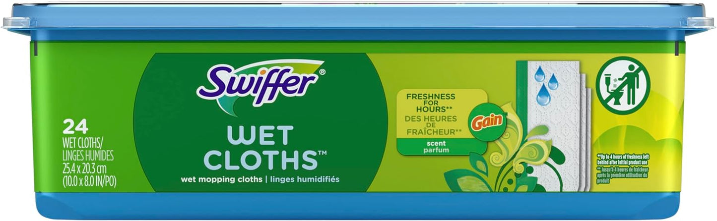 Swiffer Sweeper Wet Mopping Pad Refills for Floor Mop with Febreze Lavender Scent, 12 Count (Packaging May Vary)