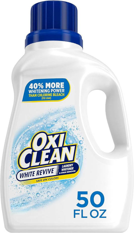 OxiClean White Revive Laundry Whitener and Stain Remover Liquid, 50 fl oz
