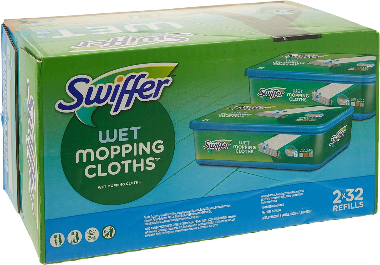 Swiffer Sweeper Wet Mopping Pad Refills for Floor Mop with Febreze Lavender Scent, 12 Count (Packaging May Vary)