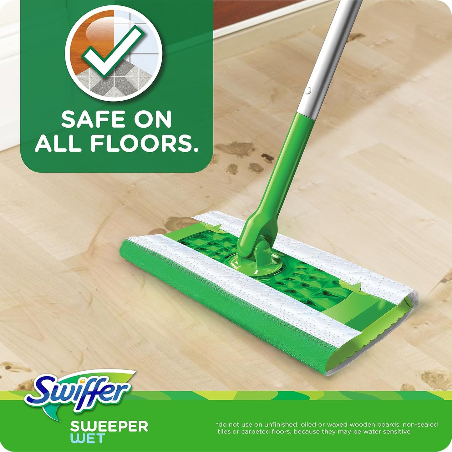 Swiffer Sweeper Wet Mopping Pad Refills for Floor Mop with Febreze Lavender Scent, 12 Count (Packaging May Vary)